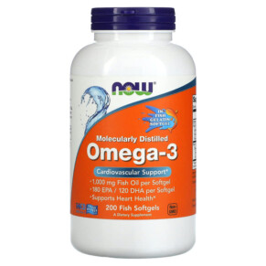 Thực phẩm chức năng NOW Foods Omega-3 180 EPA /120 DHA 200 Fish Softgels 733739016485
