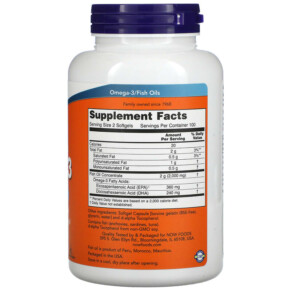 Thành phần vi chất của NOW Foods Omega-3 180 EPA /120 DHA 200 Softgels 733739016522