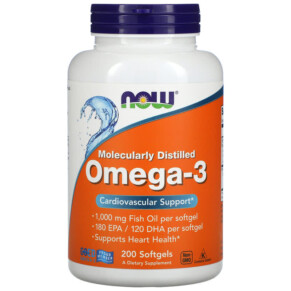 Thực phẩm chức năng NOW Foods Omega-3 180 EPA /120 DHA 200 Softgels 733739016522