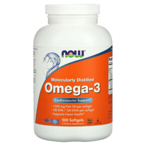 Thực phẩm chức năng NOW Foods Omega-3 180 EPA / 120 DHA 500 Softgels 733739016539