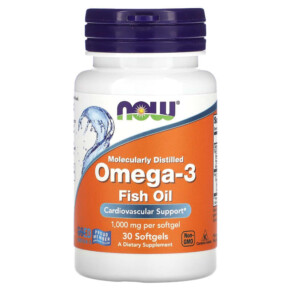 Thực phẩm chức năng NOW Foods Omega-3 Fish Oil 500 mg 30 Softgels 733739016492