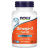 Thực phẩm chức năng NOW Foods Omega-3 Fish Oil 90 Softgels 733739016560