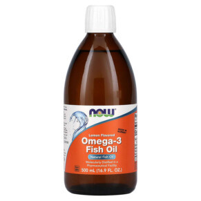 Thực phẩm chức năng NOW Foods Omega-3 Fish Oil Lemon Flavored 16.9 fl oz (500 ml) 733739016607
