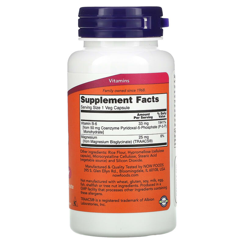 NOW Foods P-5-P 50 mg 90 Veg Capsules 2 Thành phần vi chất của NOW Foods P-5-P 50 mg 90 Veg Capsules 733739004611