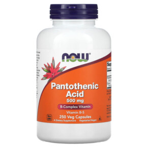 Thực phẩm chức năng NOW Foods Pantothenic Acid 500 mg 250 Veg Capsules 733739004888