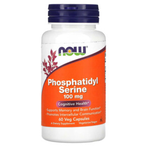 Thực phẩm chức năng NOW Foods Phosphatidyl Serine 100 mg 60 Veg Capsules 733739023803