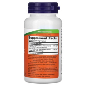 Thành phần vi chất của NOW Foods Pine Bark Extract 240 mg 90 Veg Capsules 733739033642