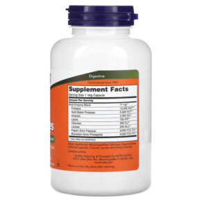 Thành phần vi chất của NOW Foods Plant Enzymes 240 Veg Capsules 733739029676
