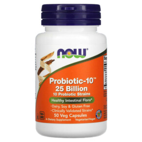 Thực phẩm chức năng NOW Foods Probiotic-10 25 Billion 50 Veg Capsules 733739029263