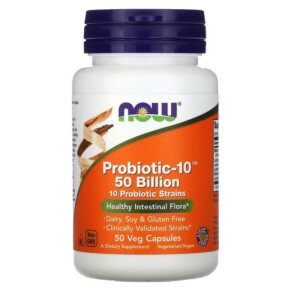 Thực phẩm chức năng NOW Foods Probiotic-10 50 Billion 50 Veg Capsules 733739029287