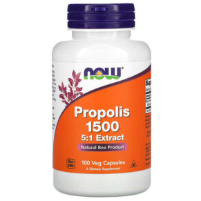 Thực phẩm chức năng NOW Foods Propolis 1500 100 Veg Capsules 733739025401