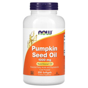 Thực phẩm chức năng NOW Foods Pumpkin Seed Oil 1.000 mg 200 Softgels 733739018434