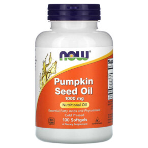 Thực phẩm chức năng NOW Foods Pumpkin Seed Oil 500 mg 100 Softgels 733739018403