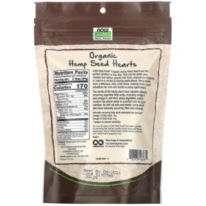 Thành phần vi chất của NOW Foods Real Food Organic Hemp Seed Hearts 8 oz (227 g) 733739062819