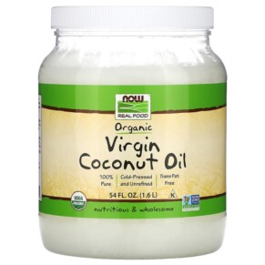 Thực phẩm chức năng NOW Foods Real Food Organic Virgin Coconut Oil 54 fl oz (1.6 L) 733739017352