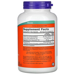 Thành phần vi chất của NOW Foods Red Mineral Algae 180 Veg Capsules 733739015389