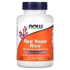 Thực phẩm chức năng NOW Foods Red Yeast Rice 120 Veg Capsules 733739033345