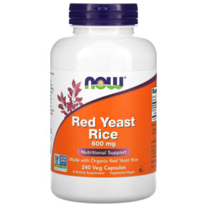 Thực phẩm chức năng NOW Foods Red Yeast Rice 600 mg 240 Veg Capsules 733739034991