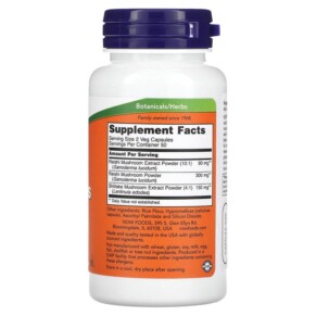 Thành phần vi chất của NOW Foods Rei-Shi Mushrooms 270 mg 100 Veg Capsules 733739047335