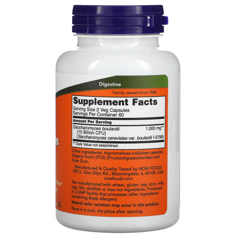 NOW Foods Saccharomyces Boulardii 5 Billion CFU 120 Veg Capsules 2 Thành phần vi chất của NOW Foods Saccharomyces Boulardii 5 Billion CFU 120 Veg Capsules 733739029522
