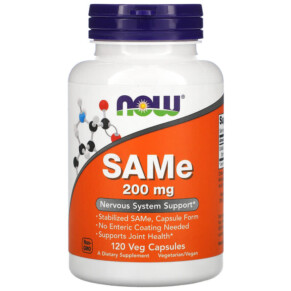 Thực phẩm chức năng NOW Foods SAMe (Disulfate Tosylate) 200 mg 120 Veg Capsules 733739001283