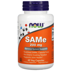 Thực phẩm chức năng NOW Foods SAMe (Disulfate Tosylate) 200 mg 60 Veg Capsules 733739001276