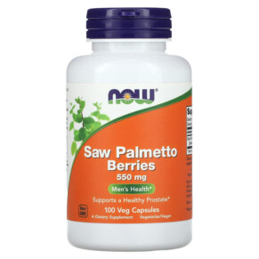 Thực phẩm chức năng NOW Foods Saw Palmetto Berries Men's Health 550 mg 100 Veg Capsules 733739047472