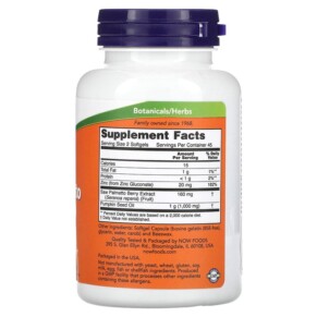 NOW Foods Saw Palmetto Extract 90 Softgels 3 Thành phần vi chất của NOW Foods Saw Palmetto Extract 90 Softgels 733739047342