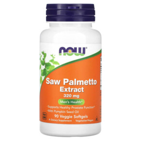 Thực phẩm chức năng NOW Foods Saw Palmetto Extract Men's Health 320 mg 90 Veggie Softgels 733739047564