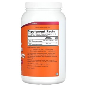 Thành phần vi chất của NOW Foods Sodium Ascorbate Powder 3 lbs (1361 g) 733739007629