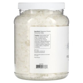 Thành phần vi chất của NOW Foods Solutions Magnesium Flakes 100% Pure 54 oz (1531 g) 733739077387