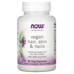 Thực phẩm chức năng NOW Foods Solutions Vegan Hair Skin & Nails 90 Veg Capsules 733739033819
