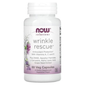 Thực phẩm chức năng NOW Foods Solutions Wrinkle Rescue 60 Veg Capsules 733739033673