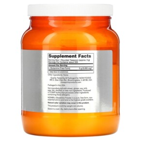 Thành phần vi chất của NOW Foods Sports L-Glutamine Powder 2.2 lbs (1 kg) 733739002228