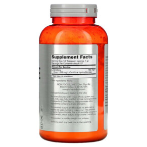 Thành phần vi chất của NOW Foods Sports L-Ornithine Powder 8 oz (227 g) 733739002501