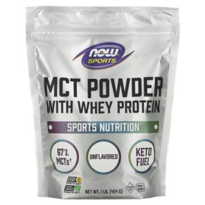 Thực phẩm chức năng NOW Foods Sports MCT Powder with Whey Protein Unflavored 1 lb (454 g) 733739017369