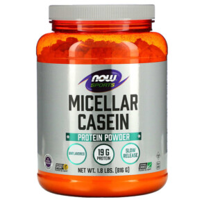 Thực phẩm chức năng NOW Foods Sports Micellar Casein Protein Powder Unflavored 1.8 lbs (816 g) 733739021229