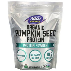 Thực phẩm chức năng NOW Foods Sports Organic Pumpkin Seed Protein Powder Unflavored 1 lb (454 g) 733739022271