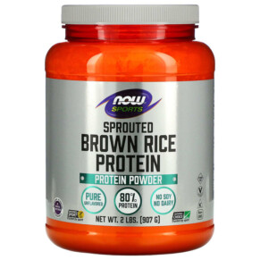 Thực phẩm chức năng NOW Foods Sports Sprouted Brown Rice Protein Powder Pure Unflavored 2 lbs (907 g) 733739022066