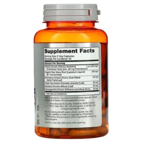 Thành phần vi chất của NOW Foods Sports Tribulus Extreme Men's Health 90 Veg Capsules 733739022738