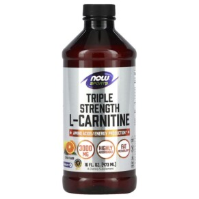 Thực phẩm chức năng NOW Foods Sports Triple Strength L-Carnitine Liquid Citrus 3.000 mg 16 fl oz (473 ml) 733739000644