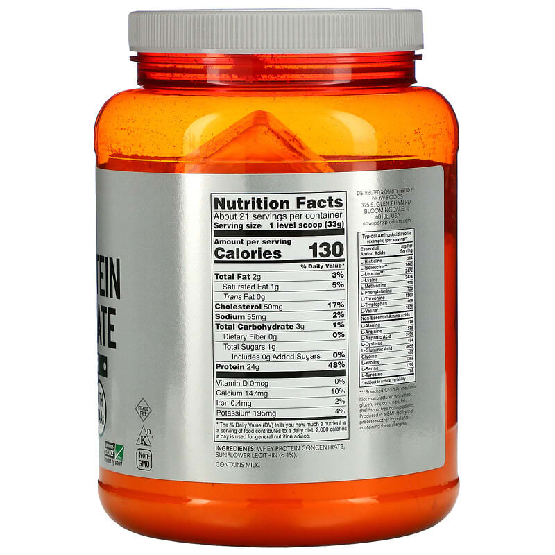 NOW Foods Sports Whey Protein Concentrate Protein Powder Unflavored 1.5 lbs (680 g) 2 Thành phần vi chất của NOW Foods Sports Whey Protein Concentrate Protein Powder Unflavored 1.5 lbs (680 g) 733739022981