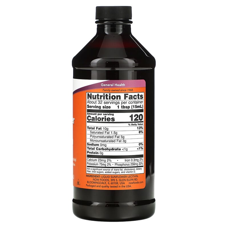 NOW Foods Sunflower Liquid Lecithin 16 fl oz (473 ml) 2 Thành phần vi chất của NOW Foods Sunflower Liquid Lecithin 16 fl oz (473 ml) 733739023728