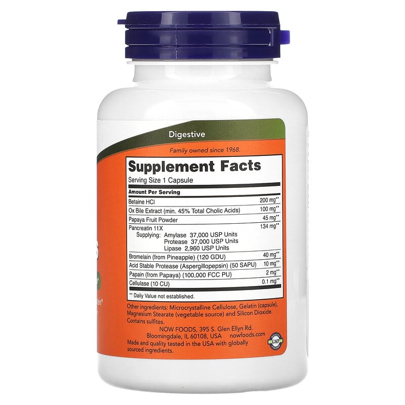 NOW Foods Super Enzymes 90 Capsules 2 Thành phần vi chất của NOW Foods Super Enzymes 90 Capsules 733739029638