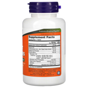 Thành phần vi chất của NOW Foods Super Enzymes 90 Tablets 733739029607