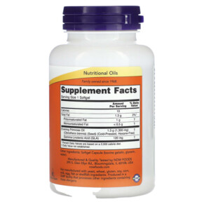 Thành phần vi chất của NOW Foods Super Primrose 1300 mg 60 Softgels 733739017550