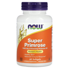 Thực phẩm chức năng NOW Foods Super Primrose 1300 mg 60 Softgels 733739017550