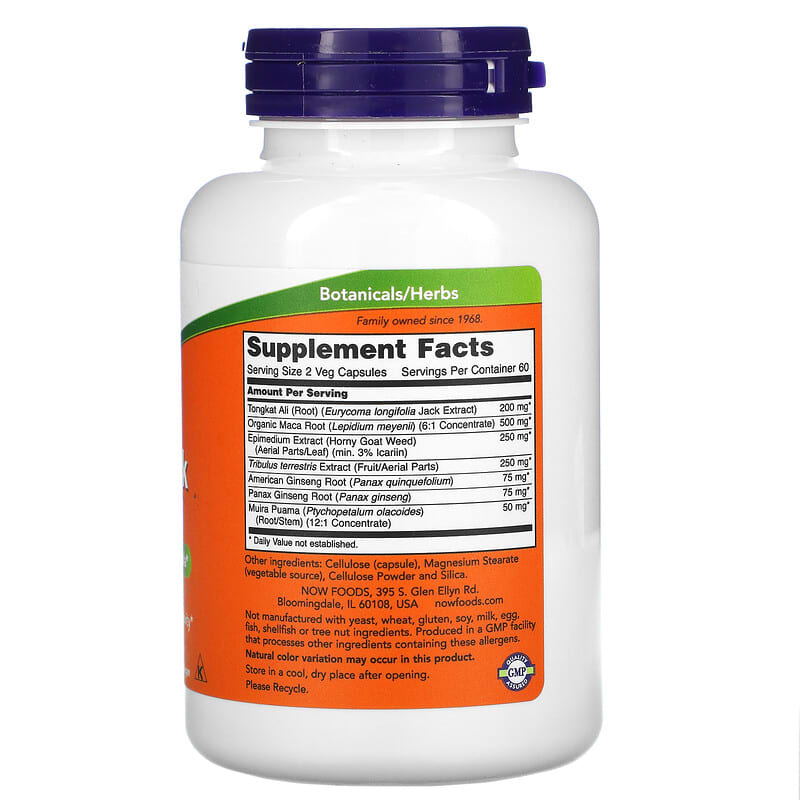 NOW Foods TestoJack 200 120 Veg Capsules 2 Thành phần vi chất của NOW Foods TestoJack 200 120 Veg Capsules 733739021977
