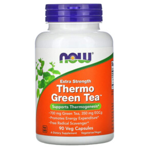 Thực phẩm chức năng NOW Foods Thermo Green Tea Extra Strength 90 Veg Capsules 733739020758