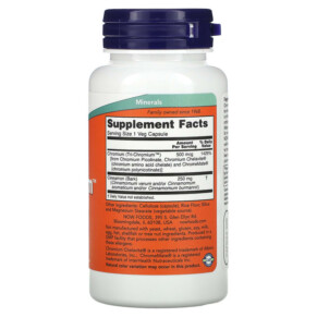 Thành phần vi chất của NOW Foods Tri-Chromium 500 mcg 90 Veg Capsules 733739014283
